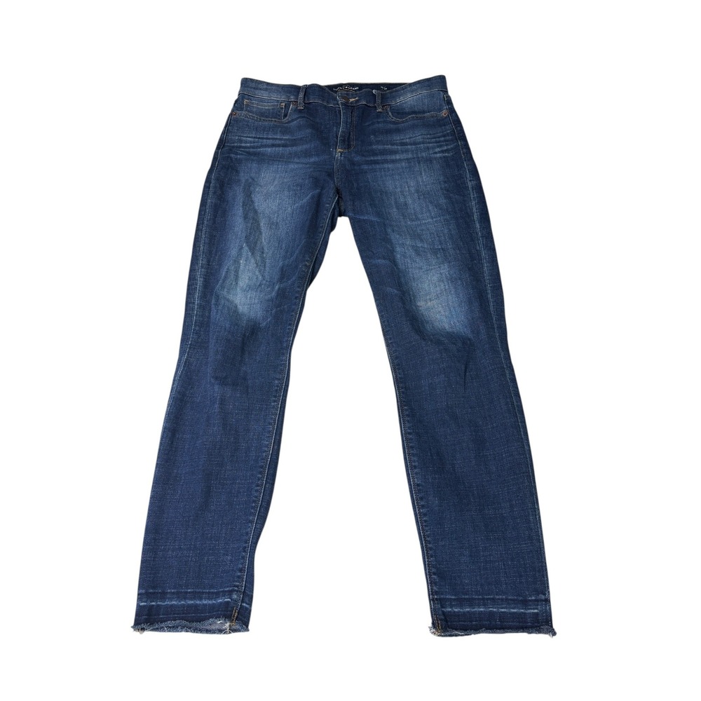 Lucky Brand Ava Crop Jeans‎ Womens 10/30 L28 Dark Wash Skinny Raw Hem Stretch